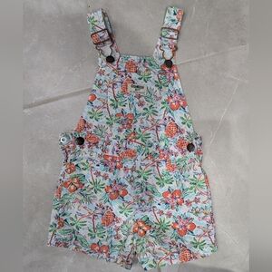 OshKosh B'gosh 4T Tropical Pineapple Floral Overall Romper